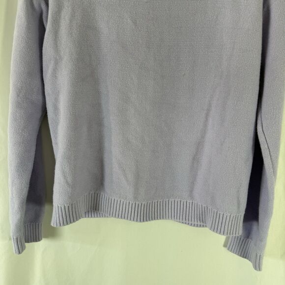 Lands End Cardigan Girls XL 14-16 Purple Cable Knit 100% Cotton Button Front - Picture 11 of 12